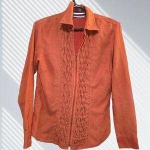 Rebecca Malone Burnt Orange Zip-Up Jacket